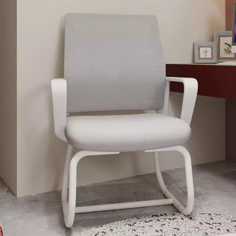 Chaise de bureau rembourrée Noir / Gris / Blanc / Multicolore avec cadre en métal, accoudoirs fixes, siège unique