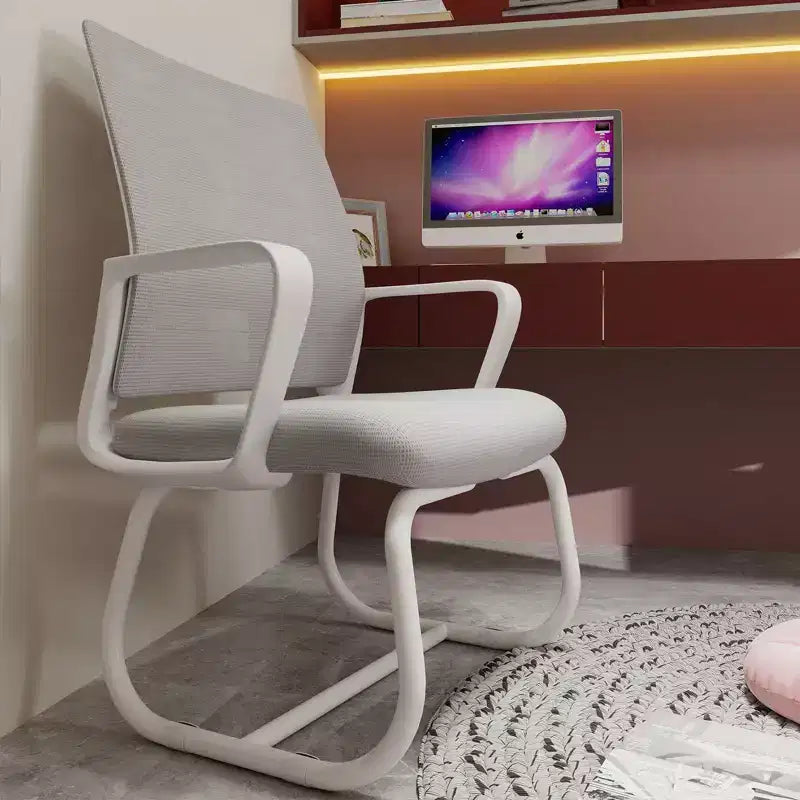 Chaise de bureau rembourrée Noir / Gris / Blanc / Multicolore avec cadre en métal, accoudoirs fixes, siège unique