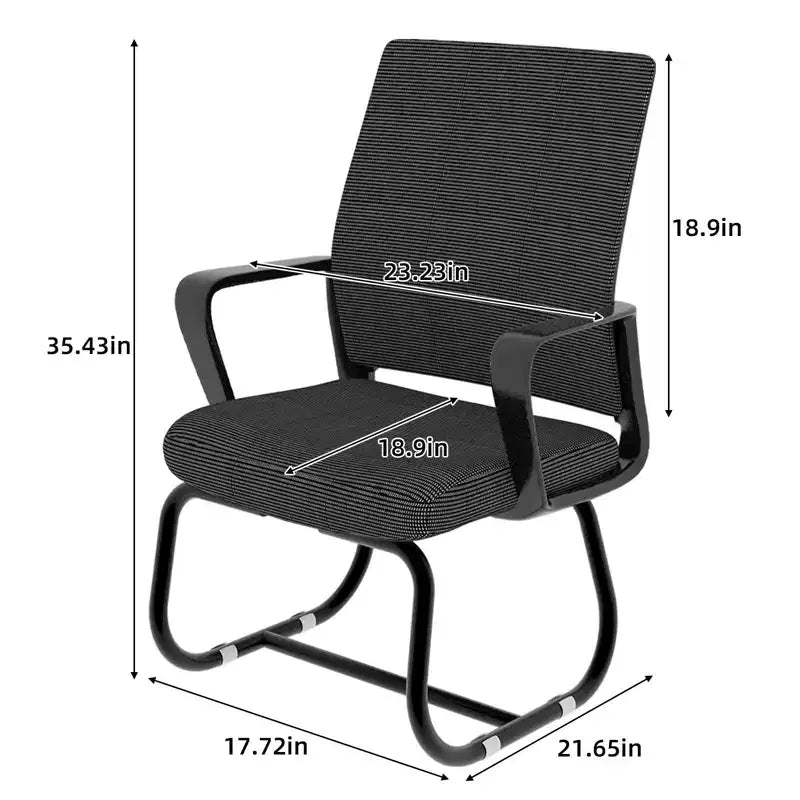 Chaise de bureau rembourrée Noir / Gris / Blanc / Multicolore avec cadre en métal, accoudoirs fixes, siège unique