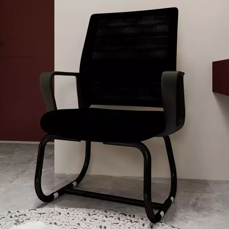 Chaise de bureau rembourrée Noir / Gris / Blanc / Multicolore avec cadre en métal, accoudoirs fixes, siège unique