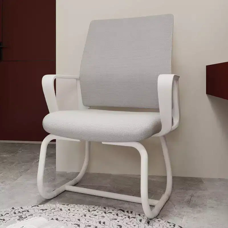 Chaise de bureau rembourrée Noir / Gris / Blanc / Multicolore avec cadre en métal, accoudoirs fixes, siège unique