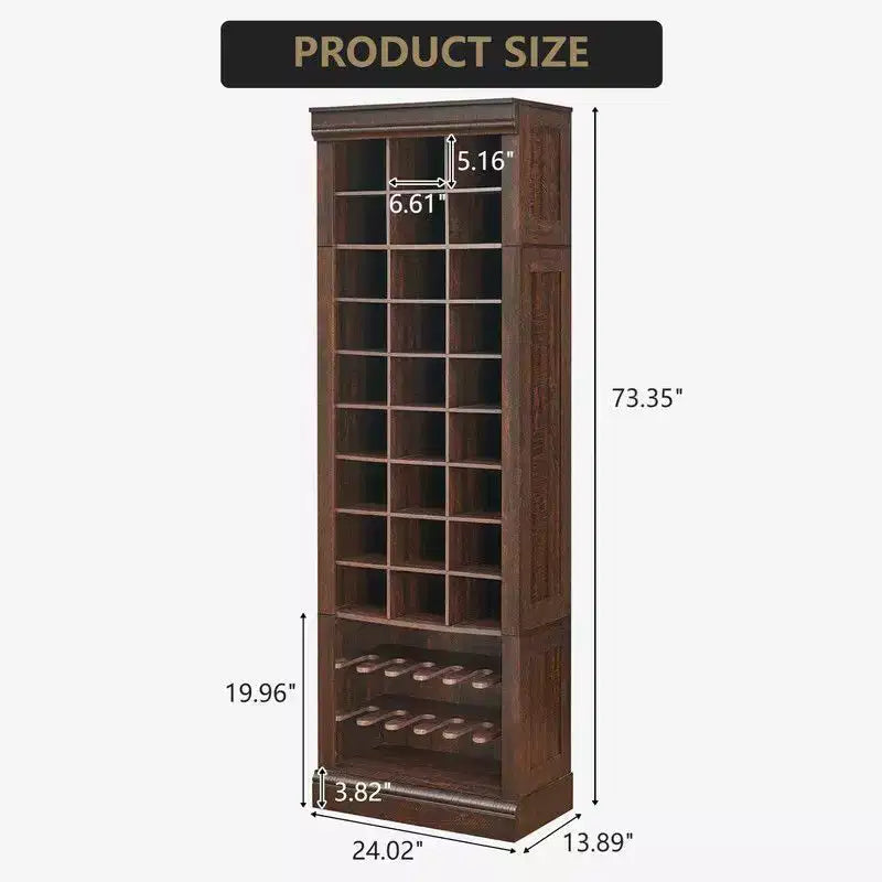 Meuble à chaussures 10 étages en bois marron/blanc, autoportant, capacité 30 paires