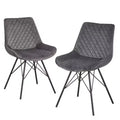 angelo:HOME Set of 2 Kavitt Tufted Dining Chair Gray