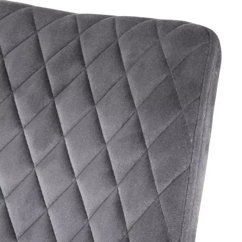 Chaise de salle à manger capitonnée en velours gris, style Mid-Century, lot de 2