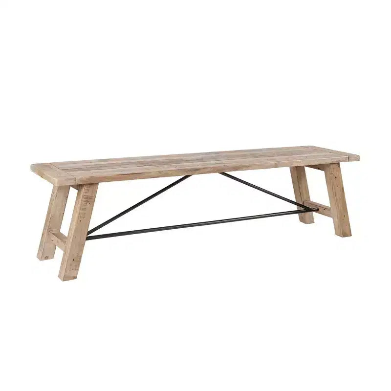 Banc de rangement 2 places en pin et métal (rectangulaire, 2 places)