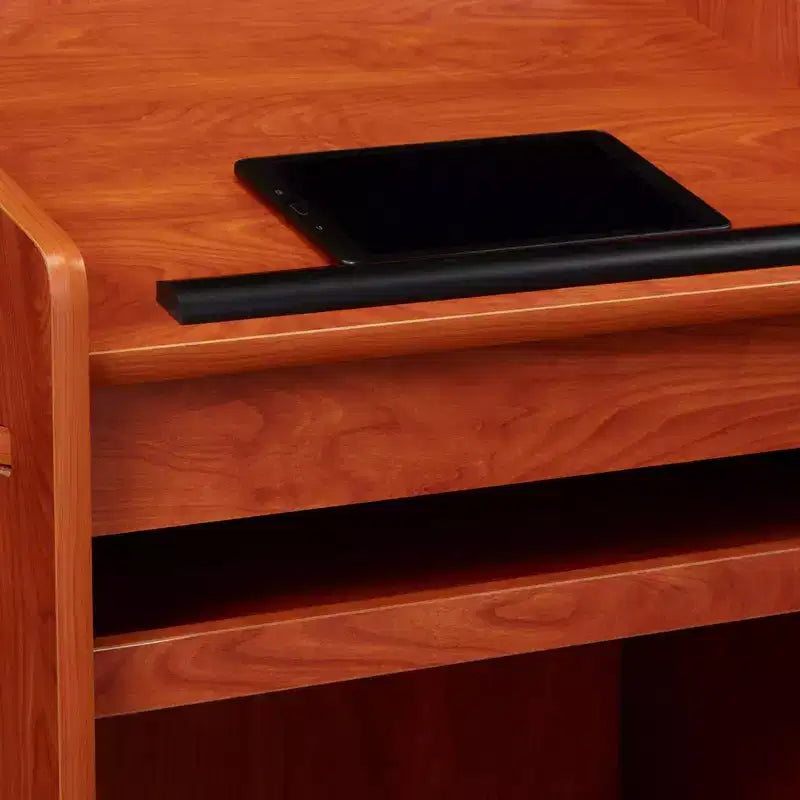 Lutrin composite bois rouge avec étagère coulissante, 1 personne