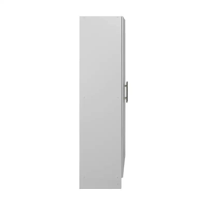 Armoire de rangement autonome 2 portes gris clair, assemblage par 1 personne