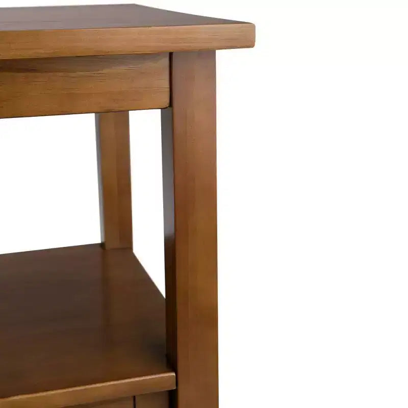 Console en pin brun, rectangulaire, montage à 1 personne