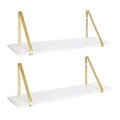 27.5 x 8.2 2pk Soloman Wooden Shelf Set with Brackets - Kate & Laurel All Things Decor