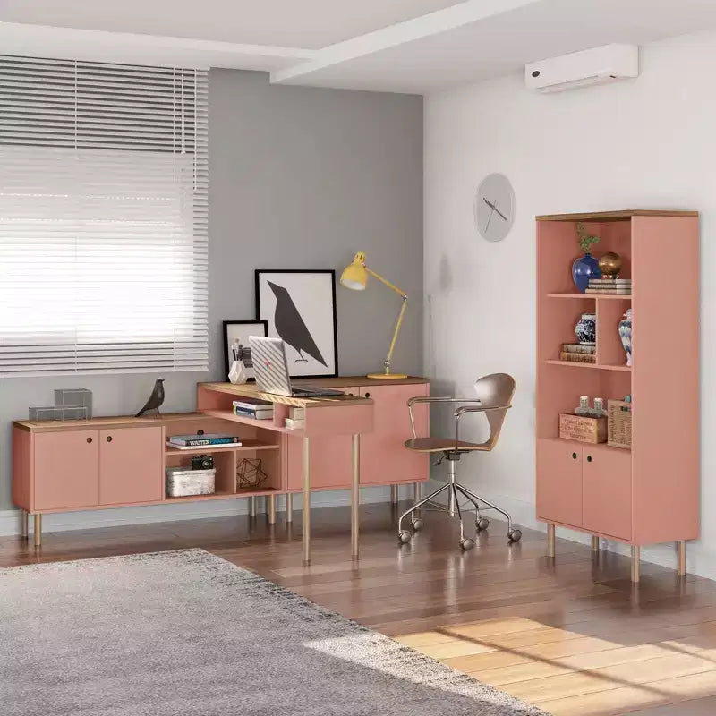 Console scandinave 1 personne blanc cassé / rose céramique / gris