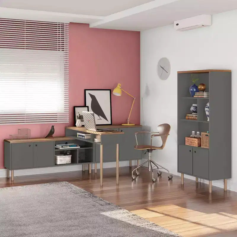 Console scandinave 1 personne blanc cassé / rose céramique / gris