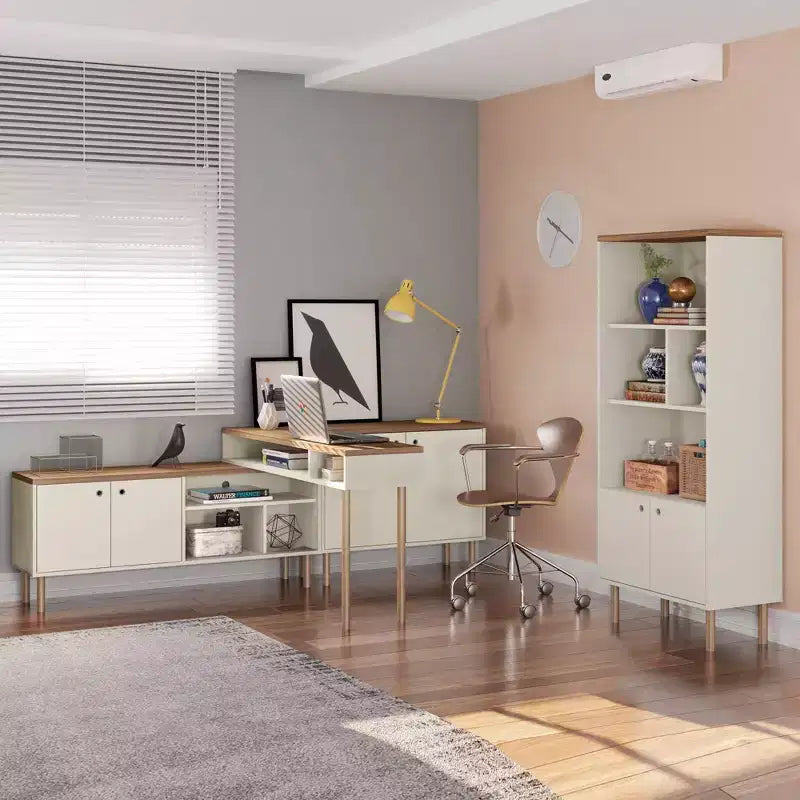 Console scandinave 1 personne blanc cassé / rose céramique / gris
