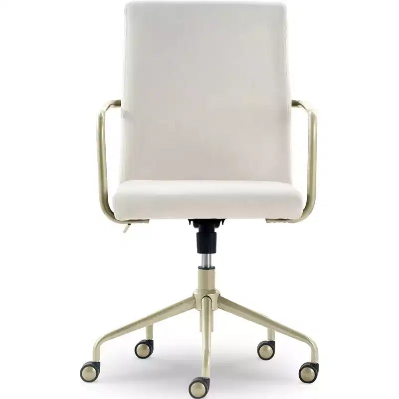 Chaise de bureau réglable en velours gris et bleu avec garniture dorée, siège simple