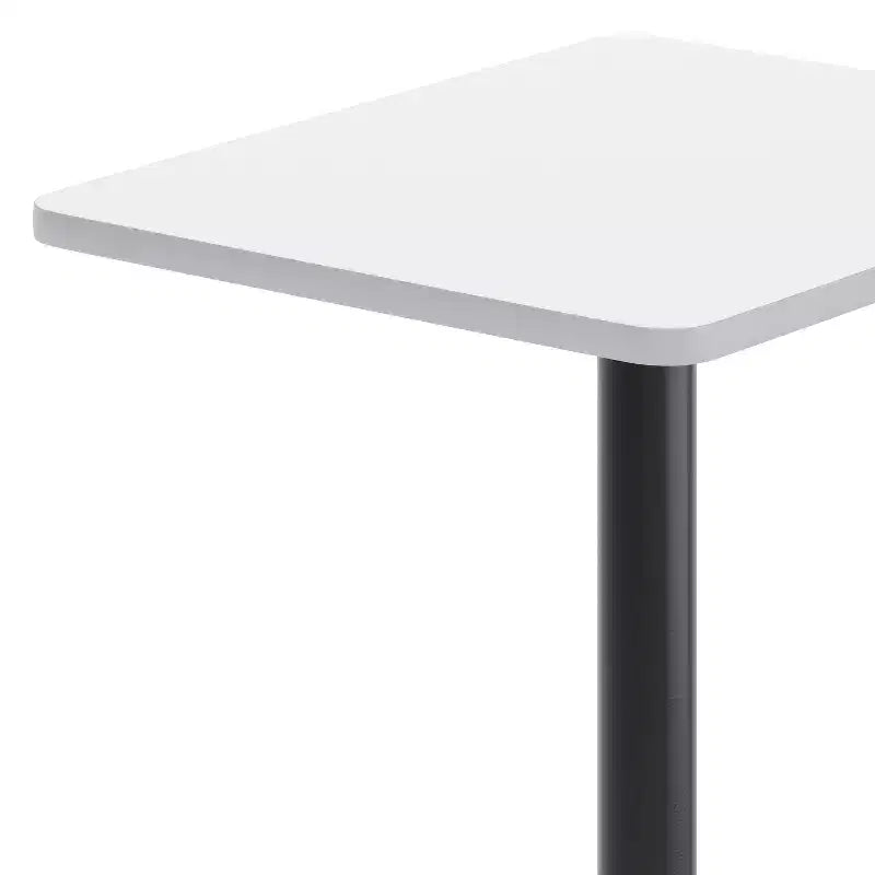 Table rectangulaire gris/blanc, hauteur bar, avec repose-pieds, 2 places