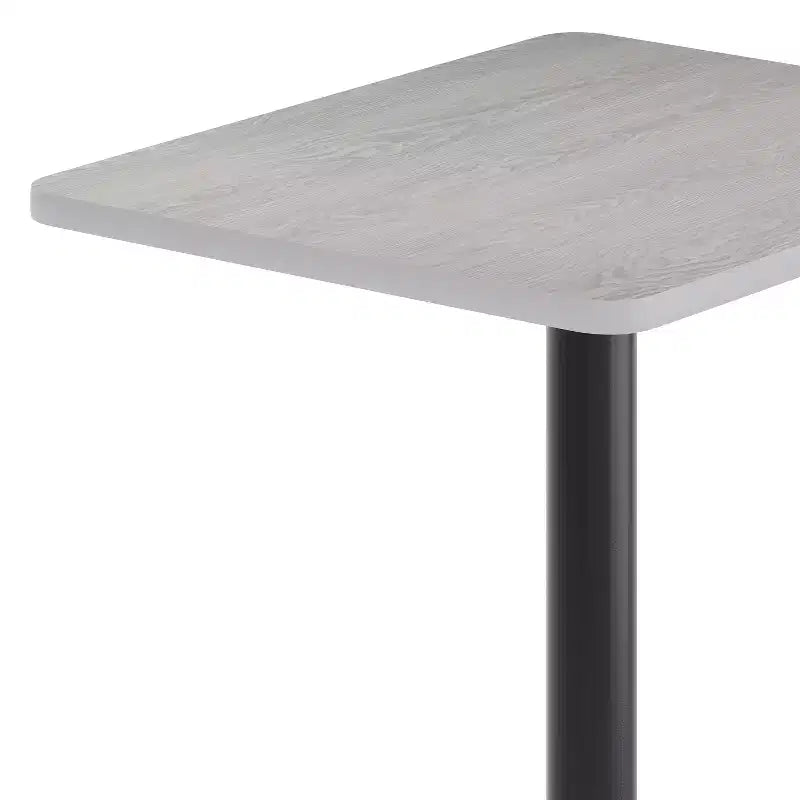 Table rectangulaire gris/blanc, hauteur bar, avec repose-pieds, 2 places