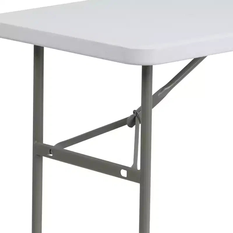 Table pliante rectangulaire blanche, 4 places assises