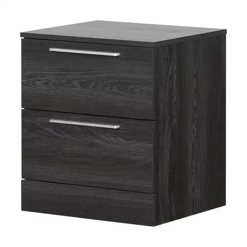 Table de chevet à 2 tiroirs – Chêne gris / Chêne, style moderne
