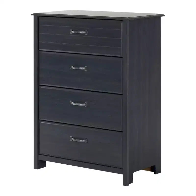 Commode à 4 tiroirs Chêne Foncé / Myrtille, Monoposte