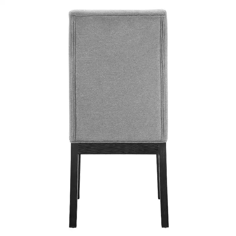 Lot de 2 chaises d'appoint grises sans accoudoirs à dossier haut capitonné