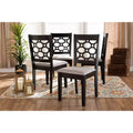 4pc Peter Fabric Upholstered and Wood Dining Chairs - Baxton Studio